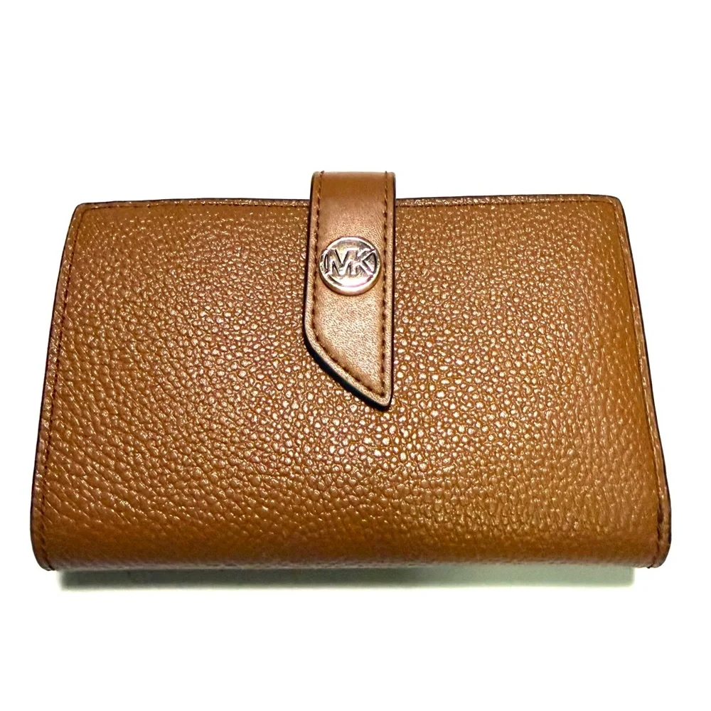 Michael Kors Tan Leather Wallet with Gold Accent
